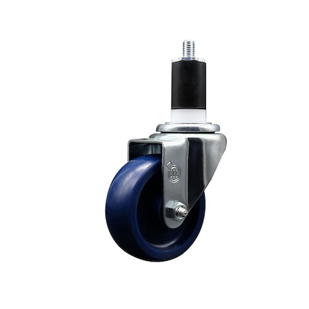 Service Caster 3.5'' SS Solid Poly Wheel Swivel 1-1/2'' Expanding Stem Caster SCC-SSEX20S3514-SPUS-112
